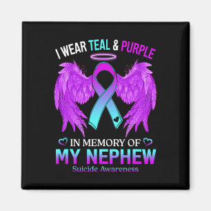 Imã Eu Visto Roxo Teal Em Memória De Sobrinho Suicida
