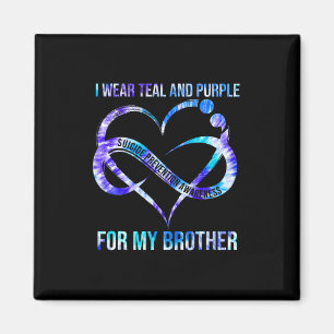 Imã Eu Visto Roxo Teal Para Prevenção Suicida Irmão