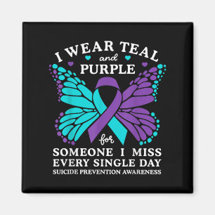 Imã Eu Visto Teal &amp; Roxo Para A Prevenção Do Suicí