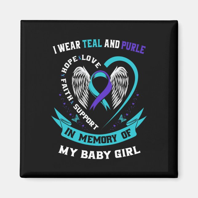 Imã Eu Visto Teal E Roxo (Frente)