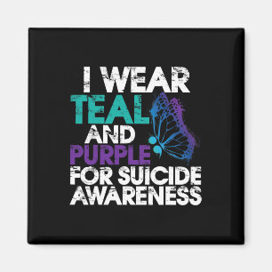 Imã Eu Visto Teal E Roxo Apoio A Consciência Do Suicíd