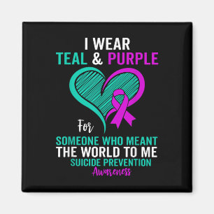 Imã Eu Visto Teal E Roxo Para A Prevenção Do Suicídio 