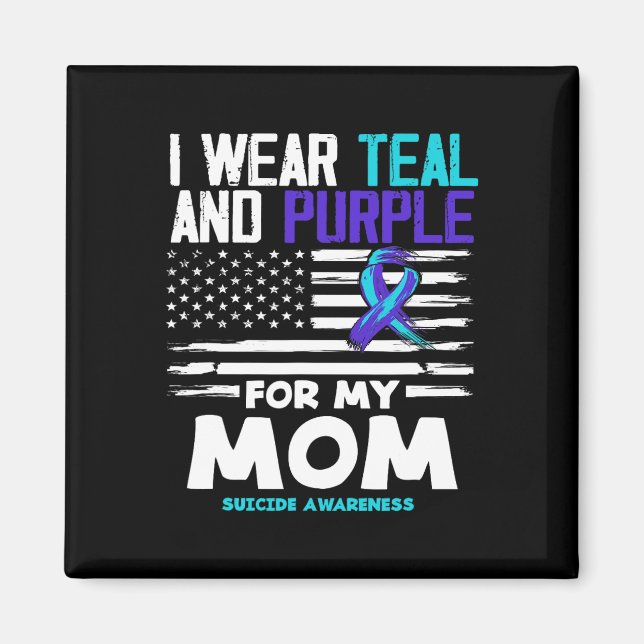 Imã Eu Visto Teal E Roxo Para Minha Mãe, Awarenes Suic (Frente)