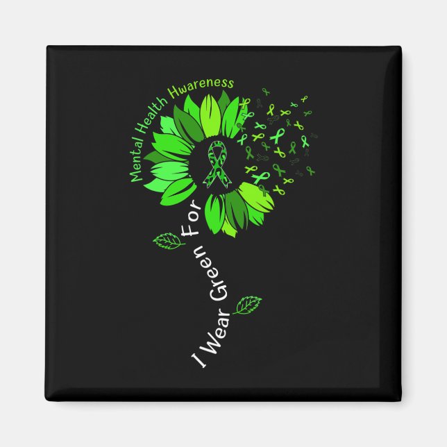 Imã Eu Visto Verde Para A Sensibilização Mental Para A (Frente)