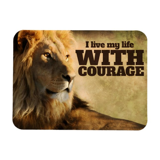 Ímã "Eu vivo com coragem" Motivação Afirmando Flexi (Horizontal)