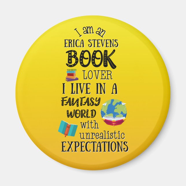 Imã Eu Vivo Em Um Mundo De Livros De Fantasia Erica St (Frente)