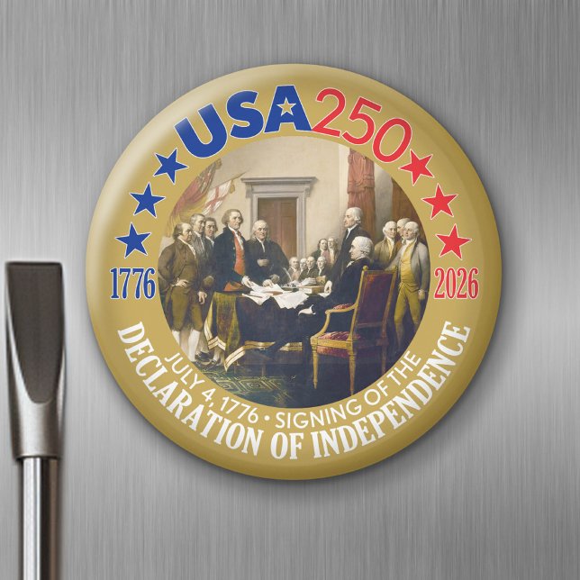 Imã EUA 250 - 1776-2026 - Declaração de independência (USA 250 - Celebrate America - American Revolution 250 Magnet)