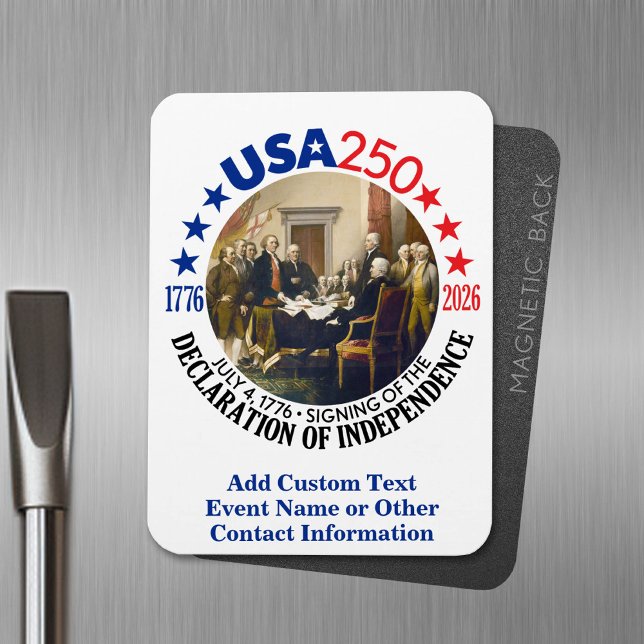 Ímã EUA 250 - 1776-2026 - Declaração de independência (USA 250 Magnet - Celebrate America)