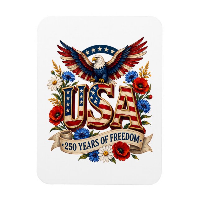 Ímã EUA 250 Anos de Liberdade (Vertical)