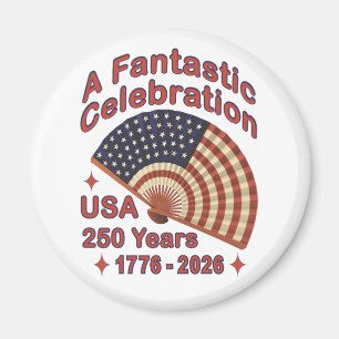 Imã EUA 250 Anos Design de Leque Patriótico – 1776-202