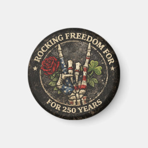 Imã EUA 250 Anos Rocking Liberdade Esqueleto Patriótic