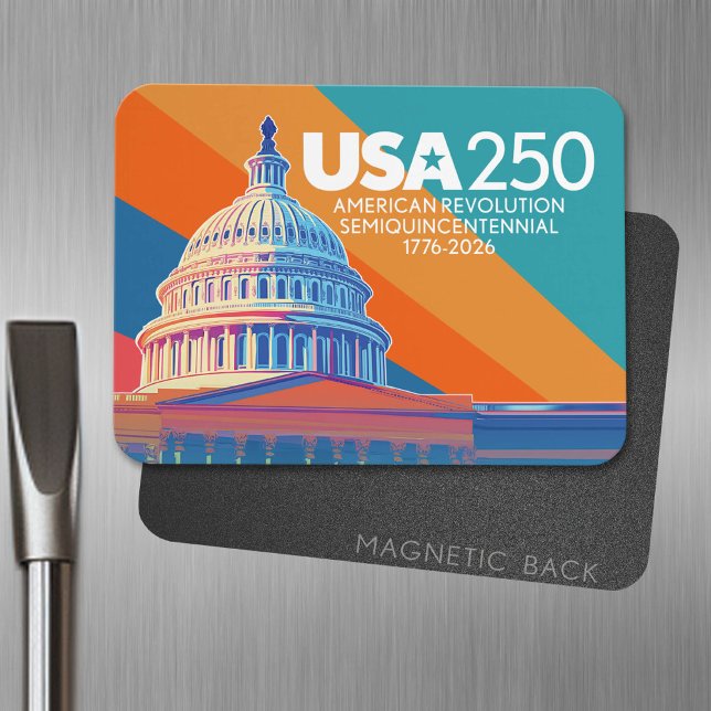Ímã EUA 250 Capital de Aniversário - Celebração Améric (USA 250 Magnet - Celebrate America)