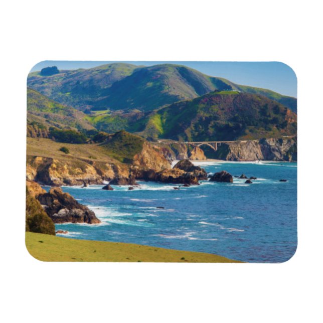 Ímã EUA, Califórnia. Panorama de Big Sur com Bixby (Horizontal)