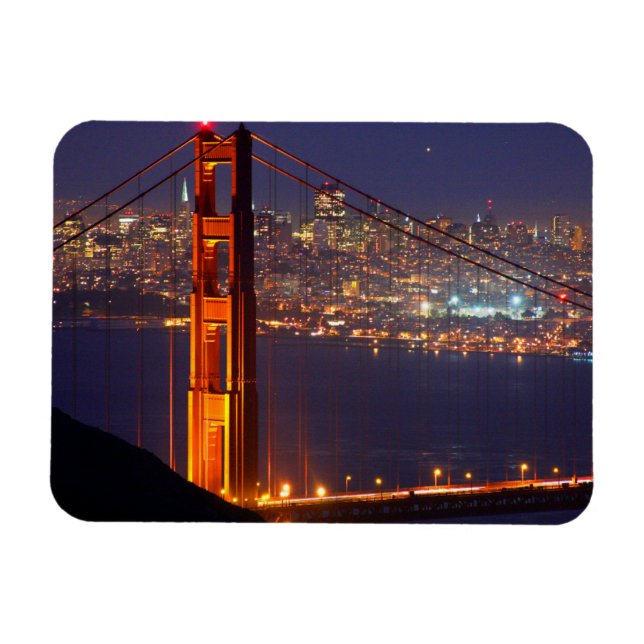 Ímã EUA, Califórnia. Ponte Golden Gate à Noite (Horizontal)