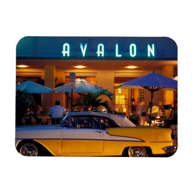 Ímã EUA, FL, Miami, South Beach à noite. (Horizontal)