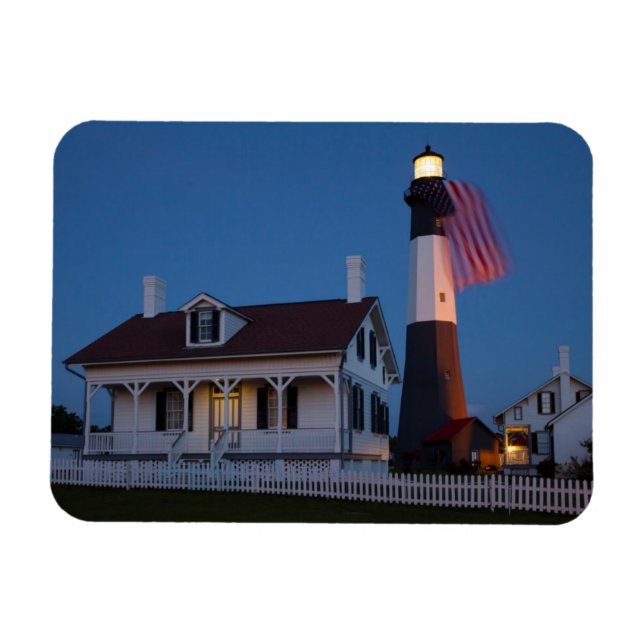 Ímã EUA, Geórgia, Tybee Island, Bandeira Hasteada (Horizontal)