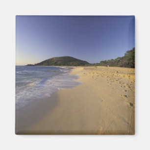 Imã EUA, Havaí, Maui, Pegadas na areia, Makena