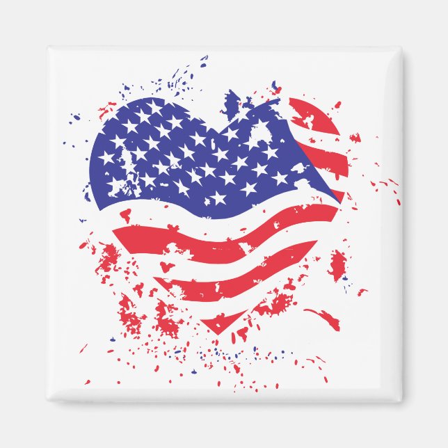 Imã EUA-Heart-Paint-Splatter (Frente)