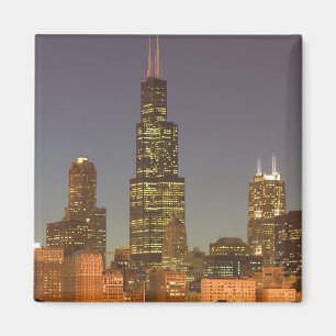 Imã EUA, Illinois, Chicago: Paisagem Urbana / Noite