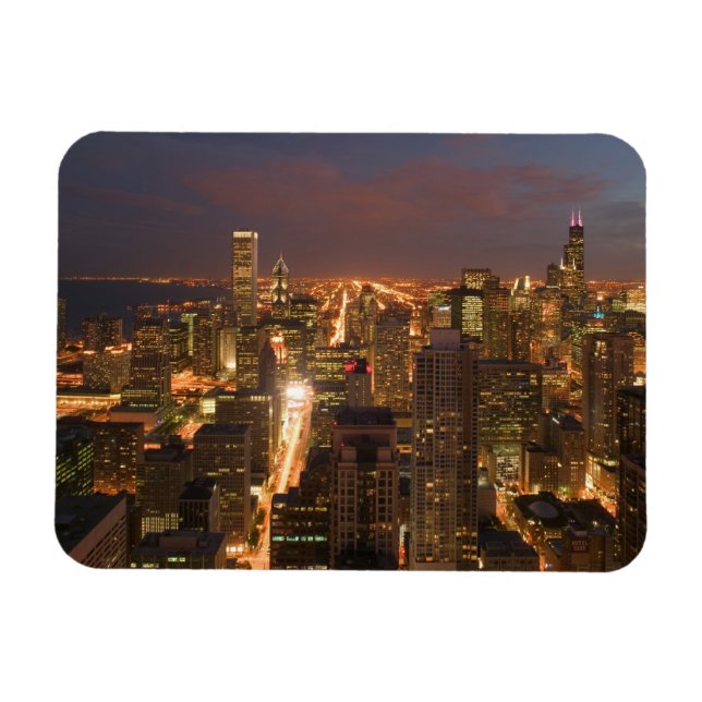 Ímã EUA, Illinois, Chicago: Visão noturna do Loop 2 (Horizontal)