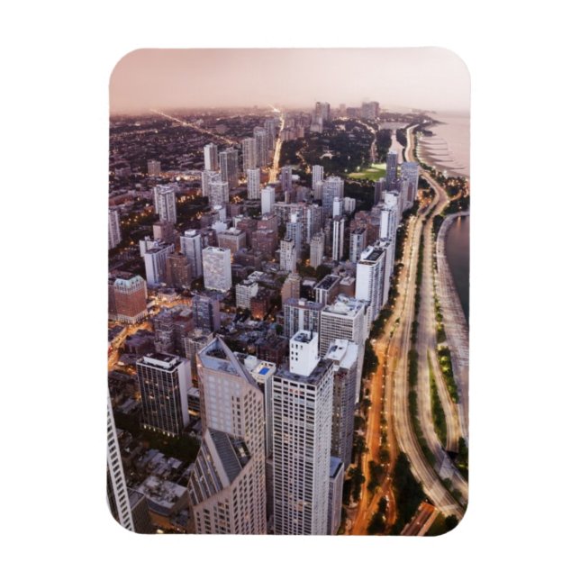 Ímã EUA, Illinois, Chicago, vista aérea do lago (Vertical)