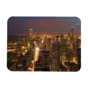 Ímã EUA, Illinois, Chicago: Vista da Noite do Loop 2