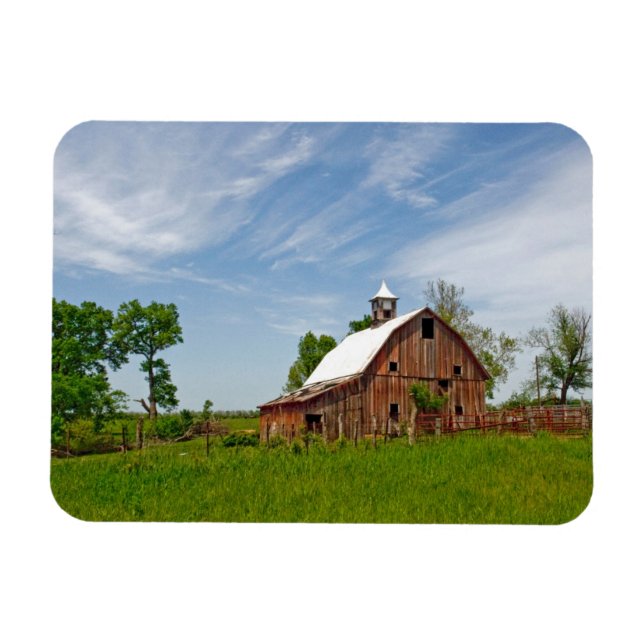 Ímã EUA, Kansas. Red Barn Antigo (Horizontal)