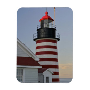 Ímã EUA, Maine, Lubec. Farol de West Quoddy Head,