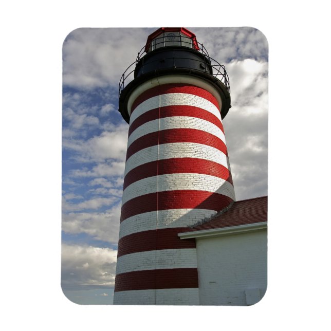Ímã EUA, Maine, Lubec. Farol West Quoddy Head (Vertical)