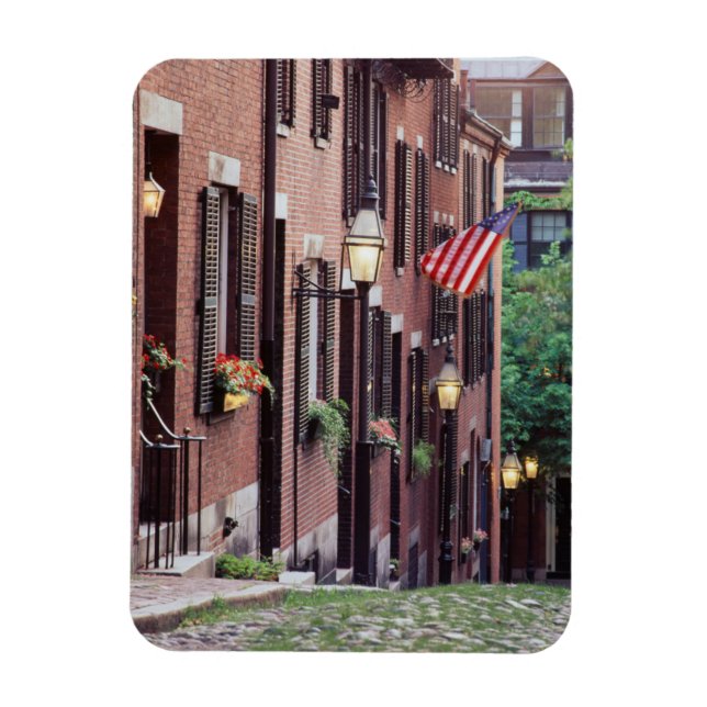 Ímã EUA, Massachusetts, Boston, Casas ao longo de Acor (Vertical)