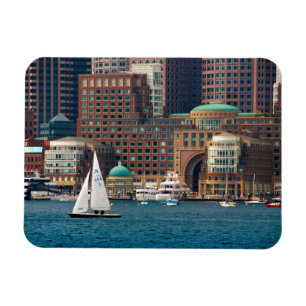 Ímã EUA, Massachusetts. Vista panorâmica da orla marít