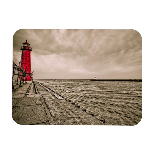 Ímã EUA, Michigan, Farol de Grand Haven (Horizontal)