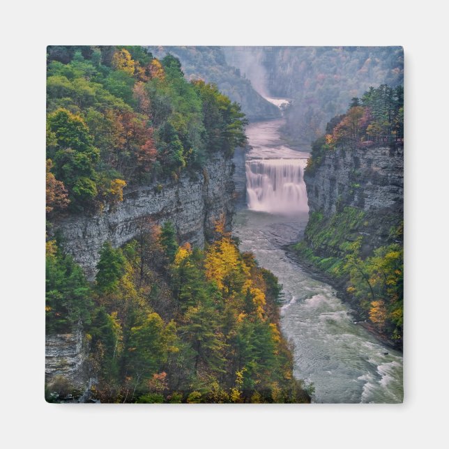 Imã EUA, Nova York, Parque Estadual Letchworth. Rio e (Frente)