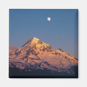 Imã EUA, Oregon, Mt Hood. O pôr do sol cria alpenglow