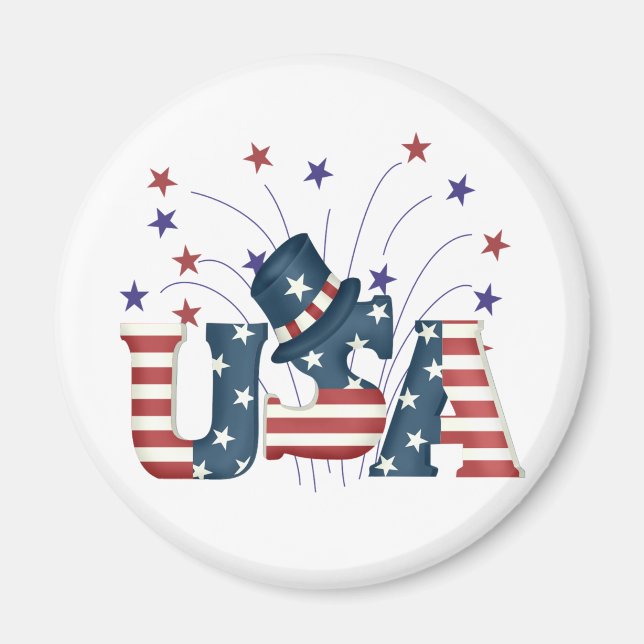 Imã EUA Stars and Stripes T-shirts e presentes (Frente)
