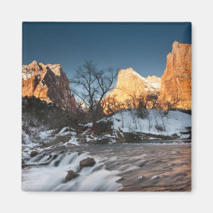 Imã EUA, Utah, Parque Nacional Zion. Nascer do sol na