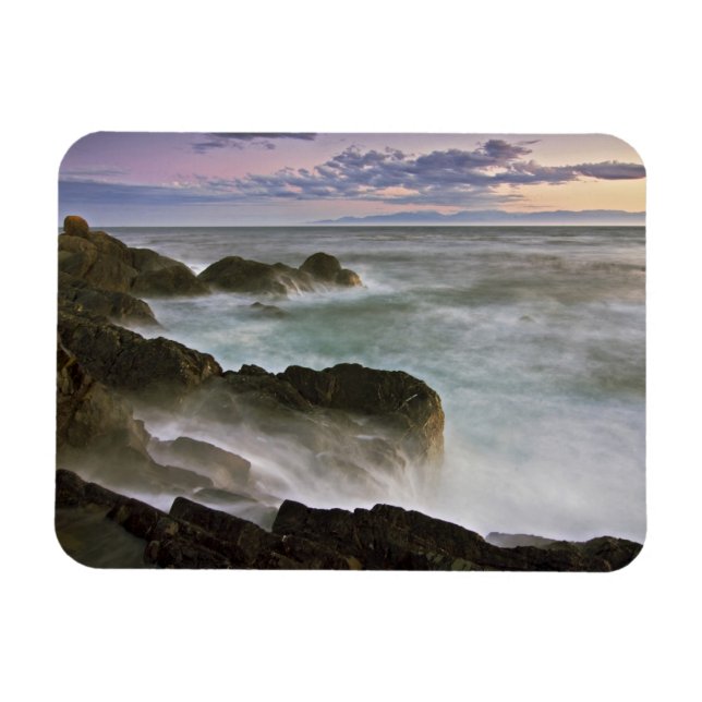 Ímã EUA, Washington, Ilhas de San Juan. Ondas batem (Horizontal)