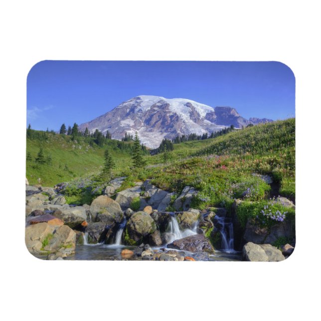 Ímã EUA, Washington, Mt. Rainier NP, Mt. Rainier e 2 (Horizontal)