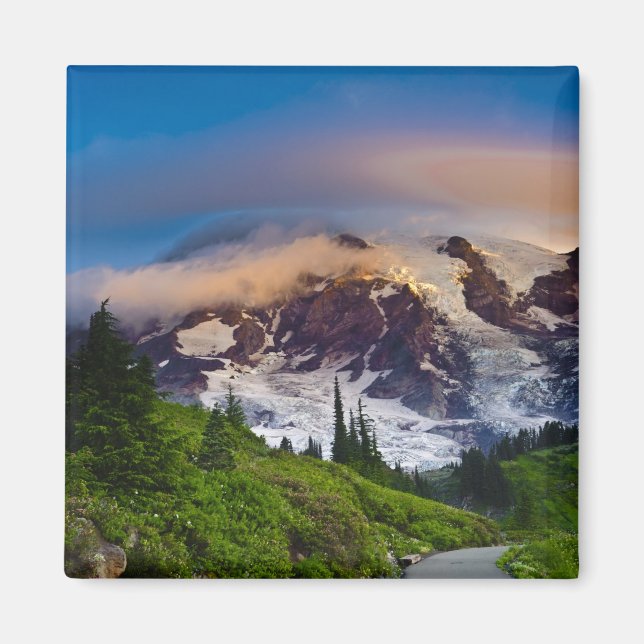 Imã EUA, Washington, Mt. Rainier. Sol da manhã (Frente)