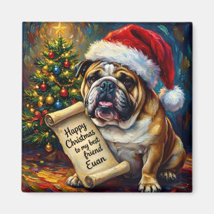 Imã EUAN ~ BULLDOG Cumprimentos de Natal ~ Ímã