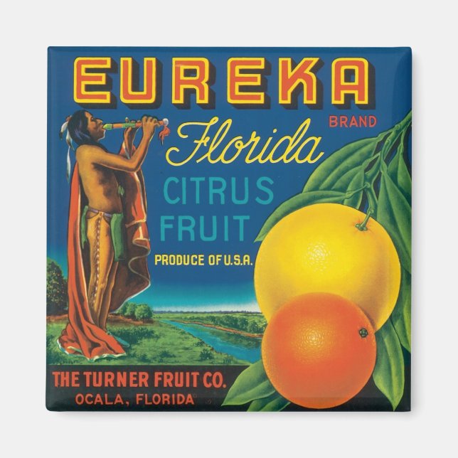 Imã Eureka Florida Citrus Fruta (Frente)