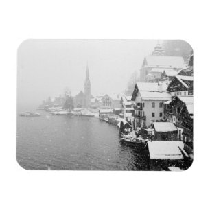 Ímã Europa, Áustria, Hallstat. Vista da cidade na neve