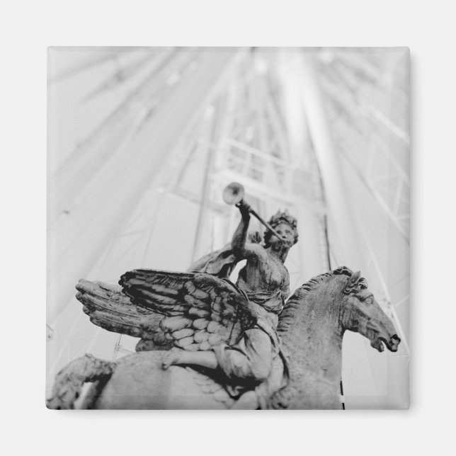 Imã Europa, França, Paris. Estátua e roda-gigante, 2 (Frente)