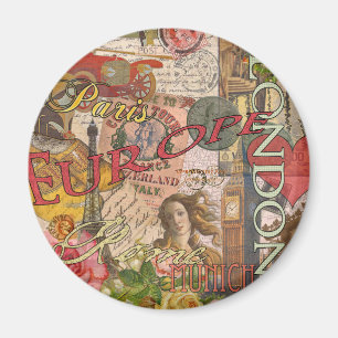 Imã Europa Viagem Vintage Europa Paris França Art