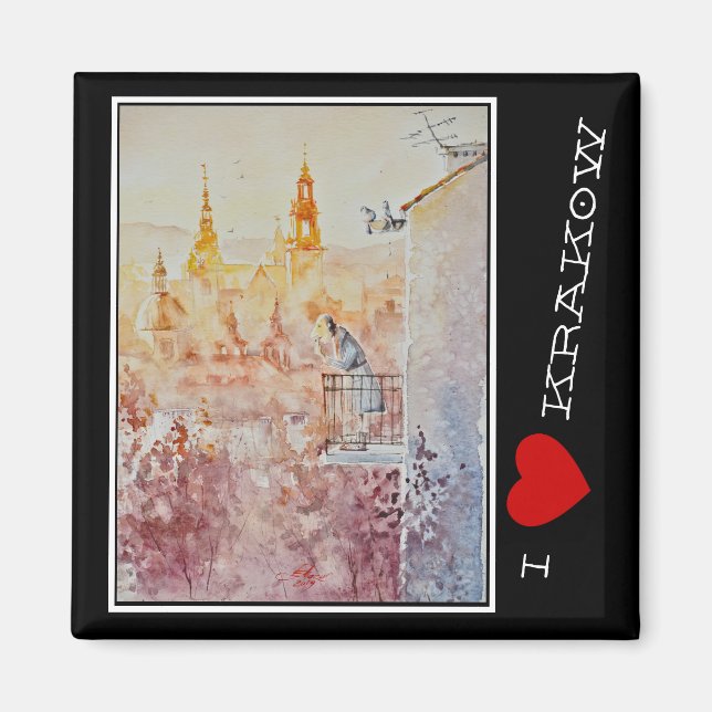 Imã EVA Pintada de Manhã em Cracóvia, Polônia (Frente)