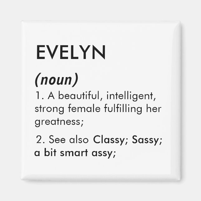 Imã Evelyn name, Editable name, Custom name (Frente)