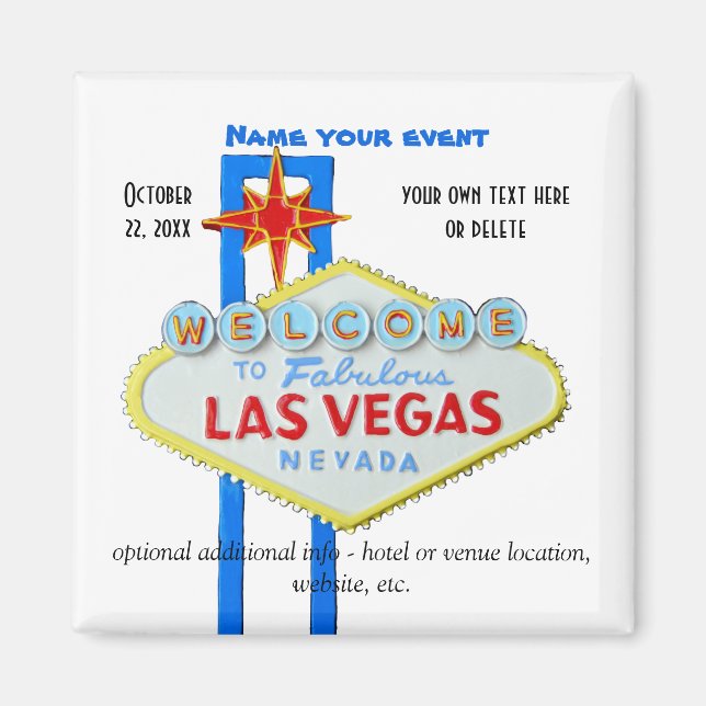 Imã Evento Personalizado de Las Vegas (Frente)