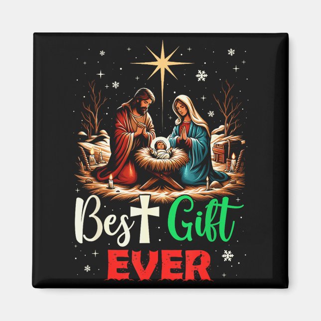Imã Ever Christmas Cool Jesus Nativity Scene Christian (Frente)