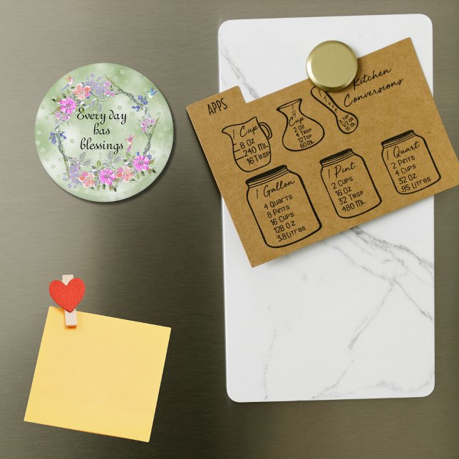 Imã Every Day Has Blessings Floral Hummingbird (Everyday had blessings fridge magnet)