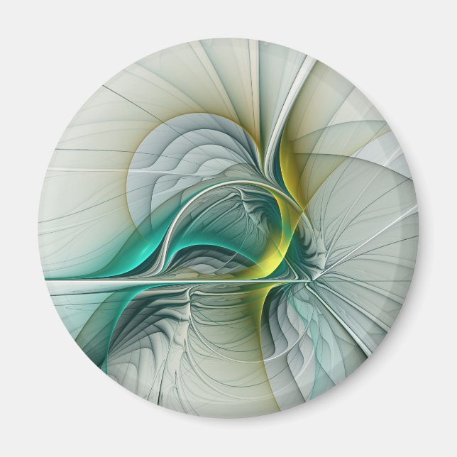 Imã Evolução Fractal, Turquesa Ouro (Frente)